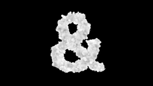 Ampersand Symbol Appears White Particles Black Background — 비디오