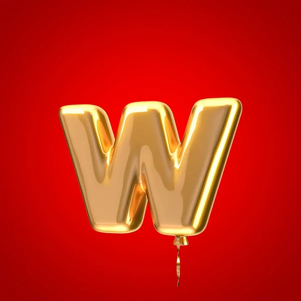 Gouden Ballon Lettertype Letter Kleine Letters Gemaakt Alfabet Geïsoleerd Rode — Stockfoto