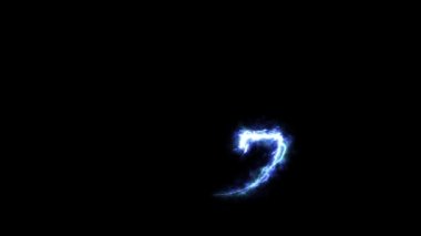 Elektrik mavisi C harfi siyah arkaplanda görünüyor. 4k animasyon.