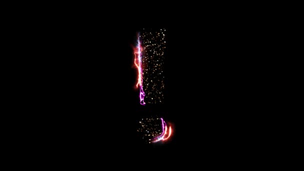 Electric Hot Fire Reveal Glittering Light Particles Black Background — Stock Video