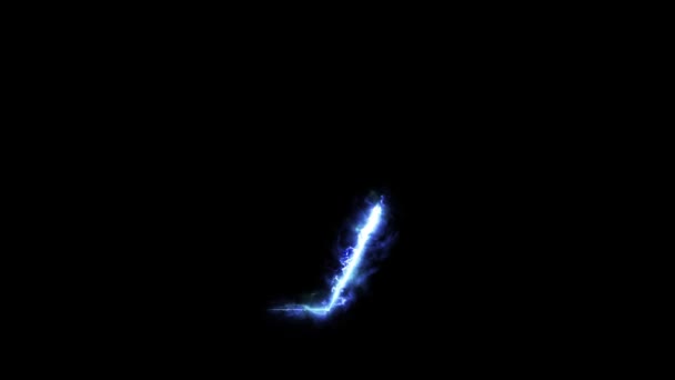 Electric Blue Number Reveal Black Background Animation — Stock Video