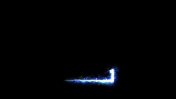 電気青の文字Zは黒の背景に現れます 4Kアニメーション — ストック動画