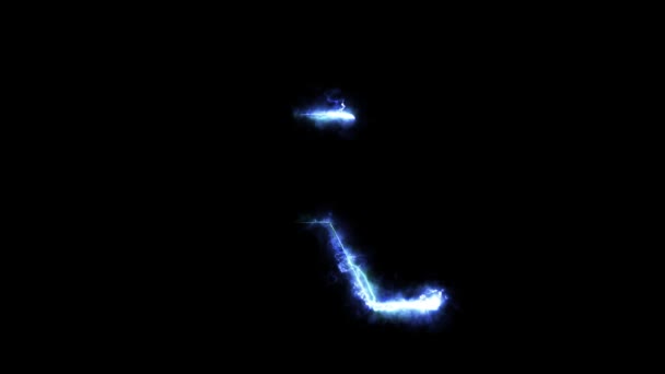 Electric Blue Letter Reveal Black Background Animation — Stockvideo