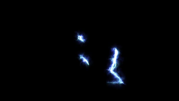 Blue Electric Ampersand Symbol Appear Black Background — 비디오