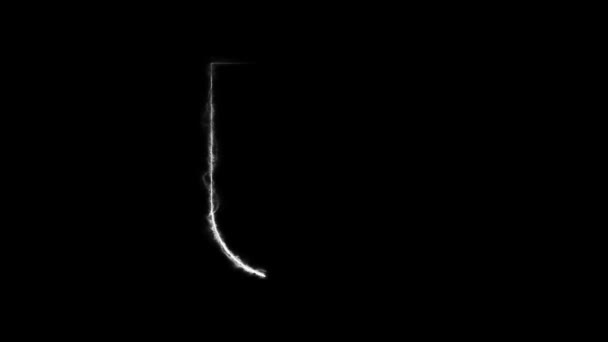 白い歩道文字Uは明らかにする 黒い背景の4K Fpsのアニメーション — ストック動画