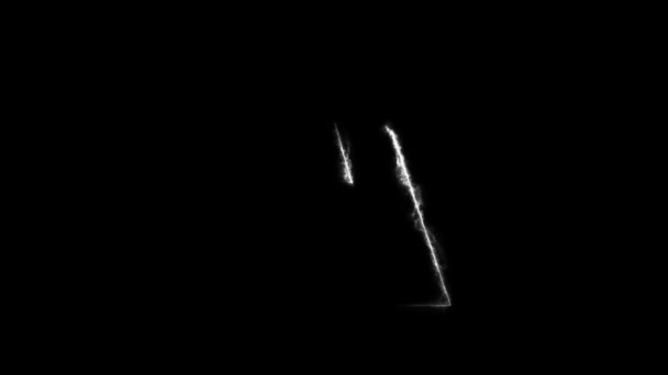 白色尾迹字母A显示 4K60 Fps黑色背景动画 — 图库视频影像