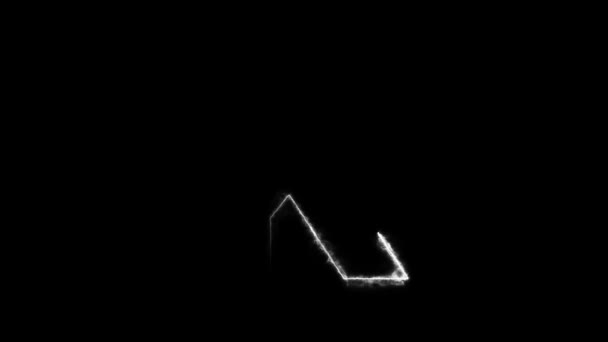 白い歩道の手紙Kを明らかにする 黒い背景の4K Fpsのアニメーション — ストック動画