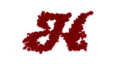 Kan alfabesi kavramı, H harfi ortada belirir ve rüzgarla kaybolur, beyazda izole olur.