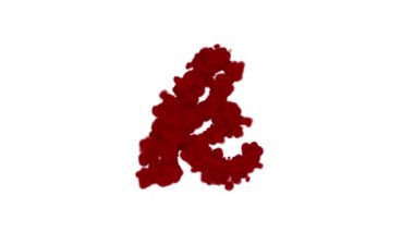 Kan alfabesi kavramı, K harfi ortada belirir ve rüzgarla kaybolur, beyazda izole olur.