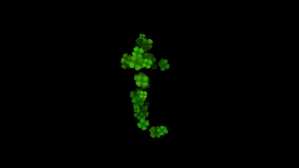 Clover lettre T minuscule révéler sur fond noir — Video