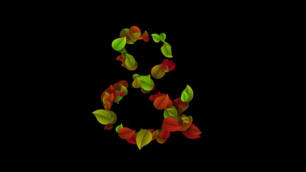 Symbole Ampersand réalisé avec des feuilles colorées 