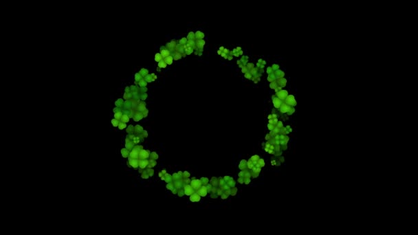 Clover letra O maiúscula revelar no fundo preto — Vídeo de Stock