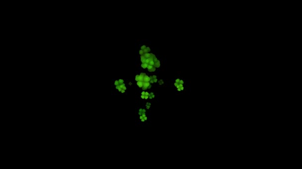 黑色背景上显示的Clover +符号 — 图库视频影像