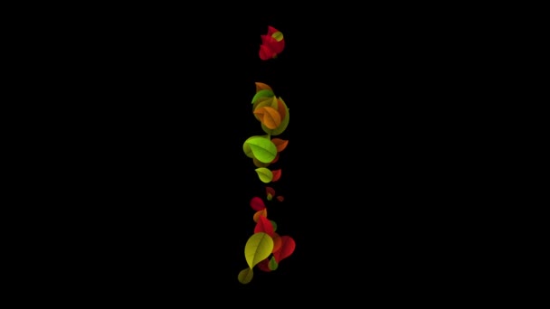 Carta J minúscula feita com folhas coloridas — Vídeo de Stock
