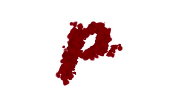 Blood Alphabet Concept Letter Appears Center Fades Away Wind Isolated — Stock Video