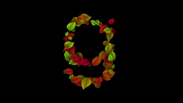 Renkli yapraklardan yapılmış G harfi küçük harf. — Stok video