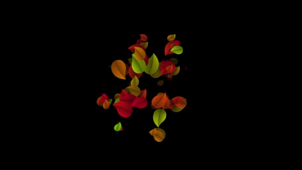 Símbolo de hashtag feito com folhas coloridas — Vídeo de Stock