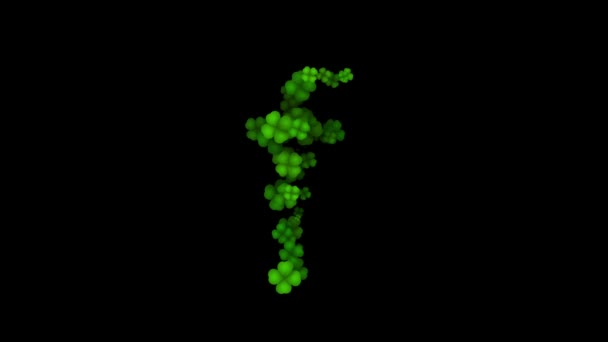 Kleeblatt-Buchstabe für Kleinbuchstaben auf schwarzem Hintergrund — Stockvideo