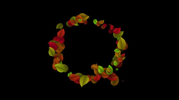 Renkli yapraklardan yapılmış Q harfi büyük harf — Stok video