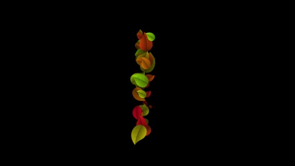 Lettre I majuscule faite avec des feuilles colorées — Video