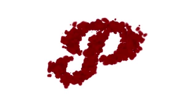 Blood Alphabet Concept Letter Appears Center Fades Away Wind Isolated — 图库视频影像