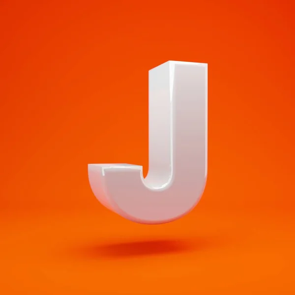 Weißer Glänzender Buchstabe Großbuchstaben Auf Orangefarbenem Hintergrund Besten Für Jubiläum — Stockfoto