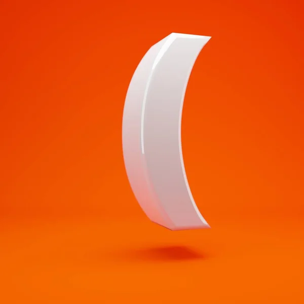 Λευκό Γυαλιστερό Στρογγυλό Παρένθεση Σύμβολο Ζεστό Πορτοκαλί Φόντο Καλύτερο Για — Φωτογραφία Αρχείου