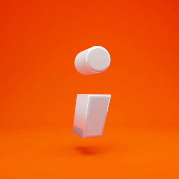 Witte Glanzende Puntkomma Symbool Hete Oranje Achtergrond Ideaal Voor Jubileum — Stockfoto