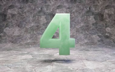 Jade number 4 on rocky backgrond