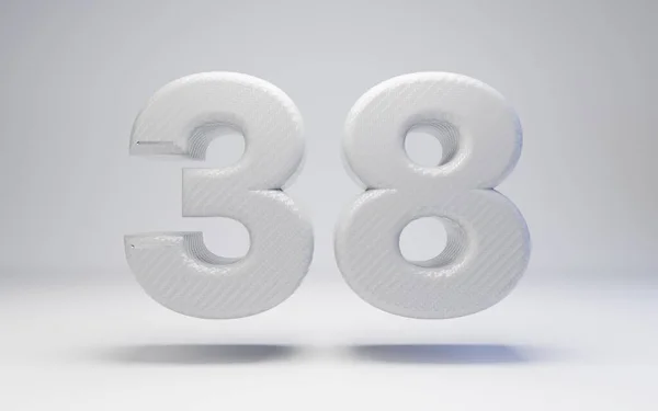 Біле вуглецеве волокно номер 38 ізольовано на білому . — стокове фото