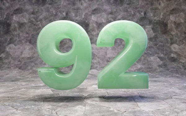 Jade αριθμός 92 σε βραχώδη backgrond — Φωτογραφία Αρχείου