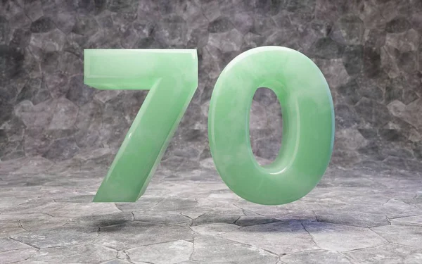 Jade number 70 on rocky backgrond — Stok fotoğraf