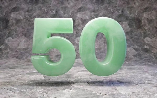 Jade αριθμός 50 σε βραχώδη backgrond — Φωτογραφία Αρχείου