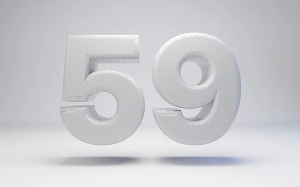 Número de fibra de carbono branco 59 isolado em branco . — Fotografia de Stock