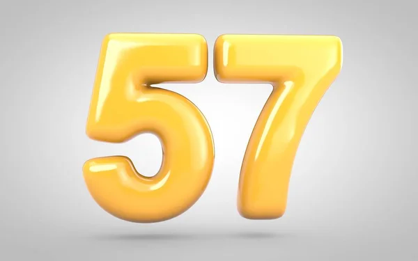 Gelben Kaugummi Nummer 57 isoliert auf weißem Hintergrund. — Stockfoto