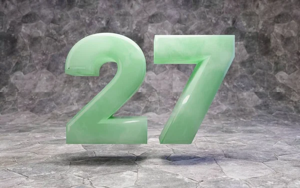 Jade number 27 on rocky backgrond — Stockfoto