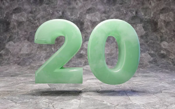 Jade numer 20 na skalistym tle — Zdjęcie stockowe