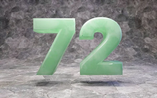 Jade number 72 on rocky backgrond — ストック写真