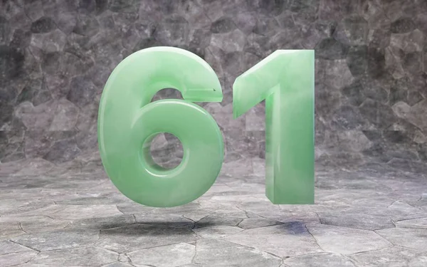 Jade Nummer 61 auf felsigem Backgrond — Stockfoto