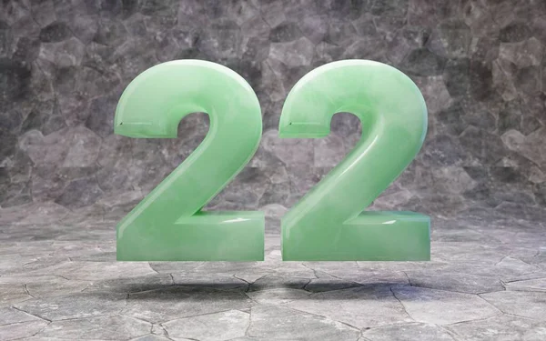 Jade number 22 on rocky backgrond — 스톡 사진