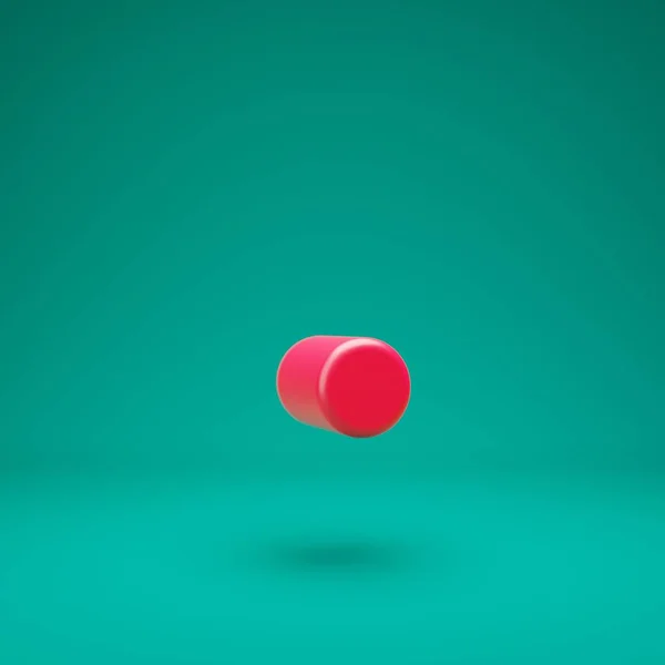 Pink 3d point symbol on mint background — 스톡 사진