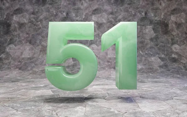 Jade Nummer 51 auf felsigem Backgrond — Stockfoto