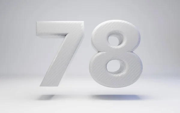 Número de fibra de carbono branco 78 isolado em branco . — Fotografia de Stock