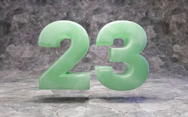 Jade numéro 23 sur fond rocheux — Photo