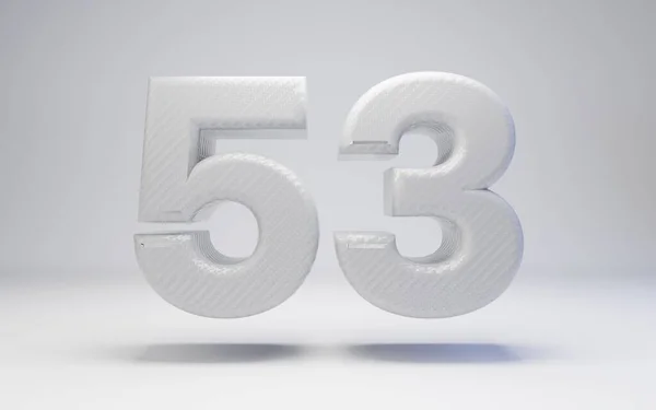 Біле вуглецеве волокно номер 53 ізольовано на білому . — стокове фото