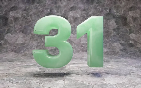Jade numer 31 na skalistym tle — Zdjęcie stockowe