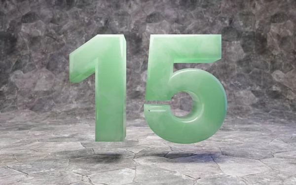 Jade número 15 no fundo rochoso — Fotografia de Stock