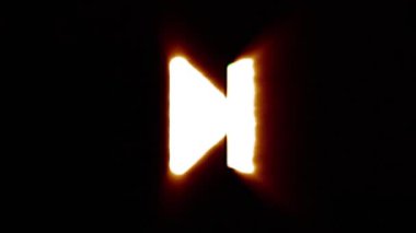 Shiny fire skip to next icon fly in center flickers with rgb spectrum colors.