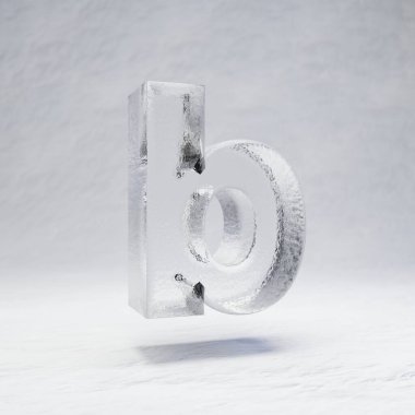 Kar arkaplanındaki buz harfi B küçük harf.