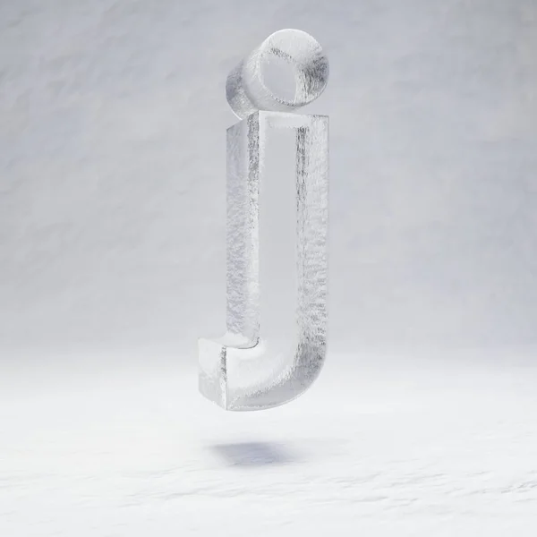 Kar arkaplanındaki küçük harf J. — Stok fotoğraf